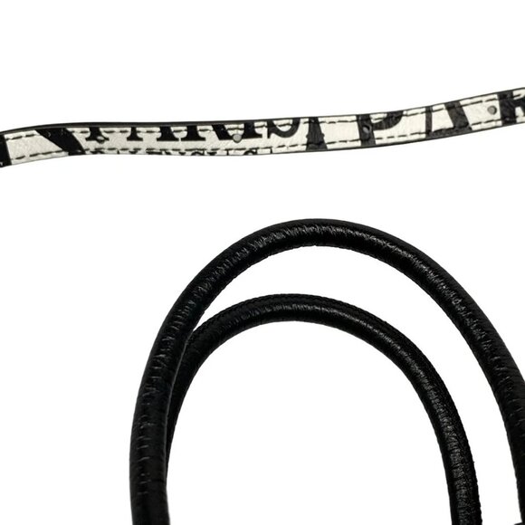 BALENCIAGA Shopping Phone Holder 593826 White Black Red Leather Shoulder Bag - Picture 9 of 15